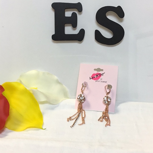 Betsey Johnson Jewelry - Betsey Johnson Rose Gold tone Fringe Earrings